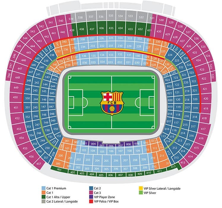 Barcelona stadion seteplasser